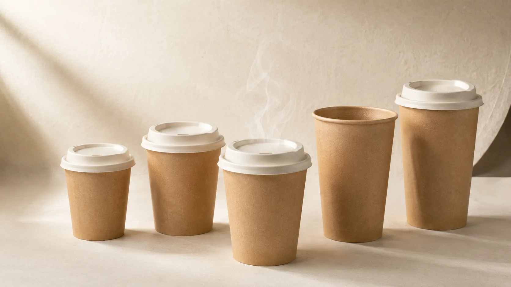 Kraft paper cups with lids for foodservice
