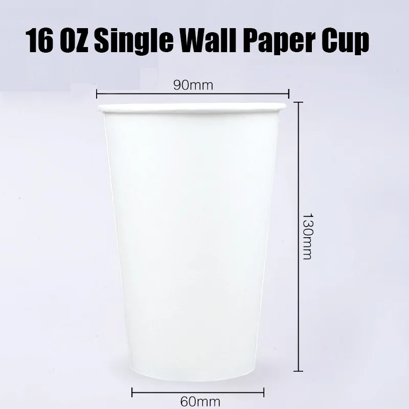 16 OZ Tek Duvar Kağıt Bardak