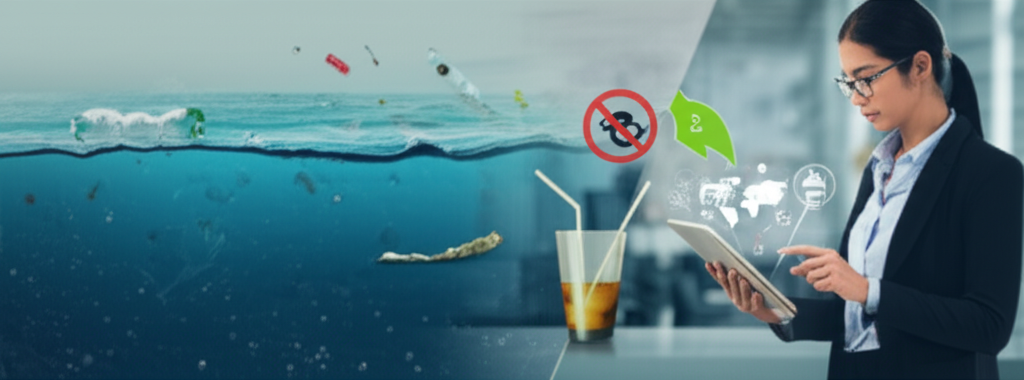 Sustainable straws in a natural setting