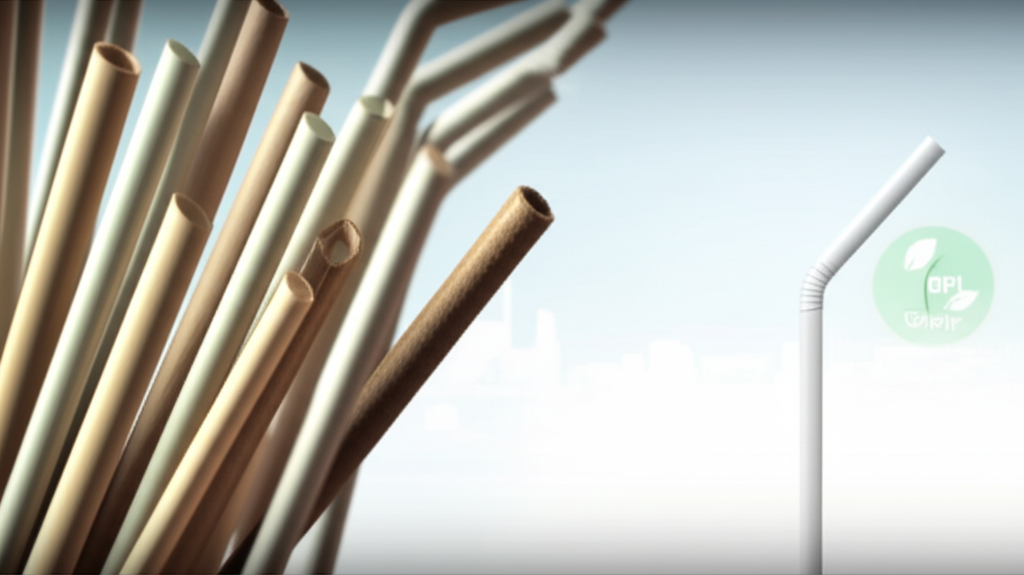 Illustration of various eco-friendly straws
