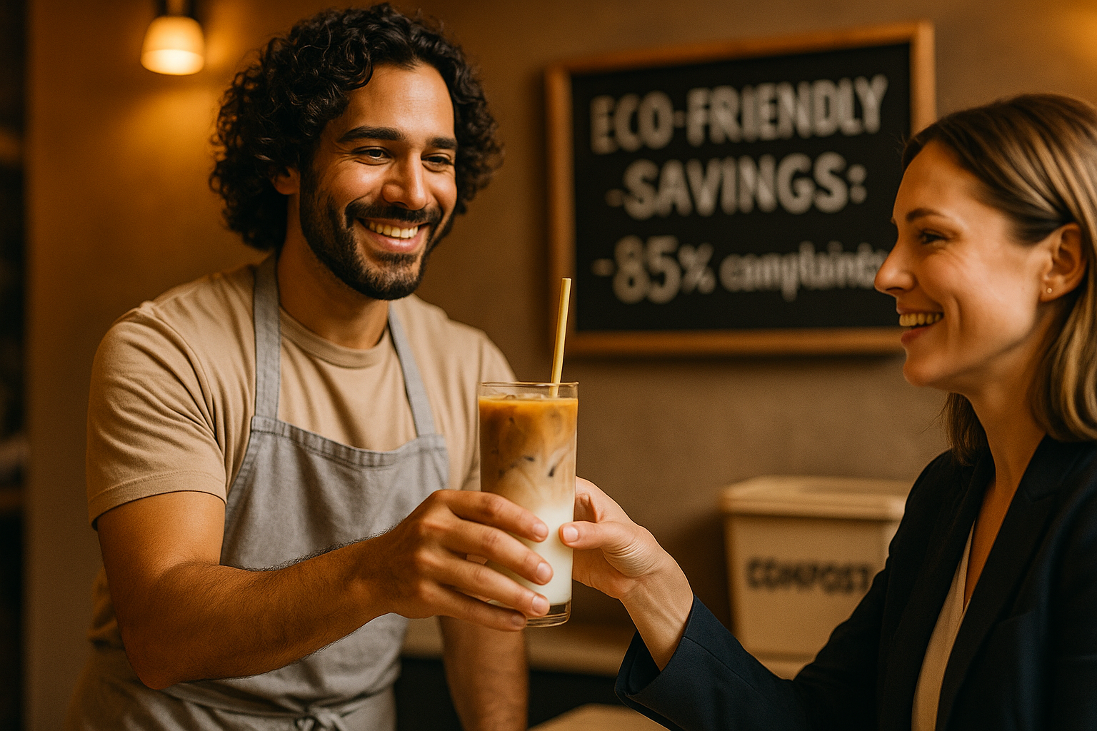 Eco-Friendly Cafe Scene