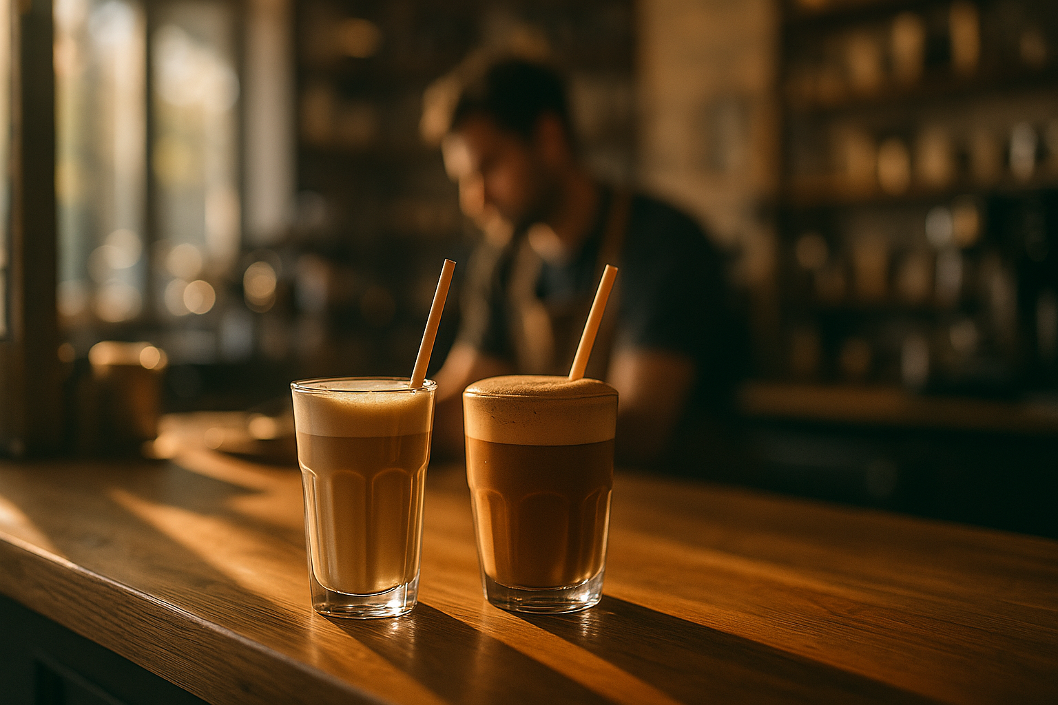 Coffee Shop with Sugarcane Straws