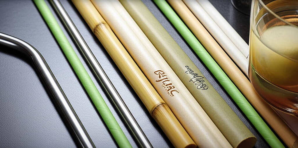 Illustration of a supply chain for sustainable straws