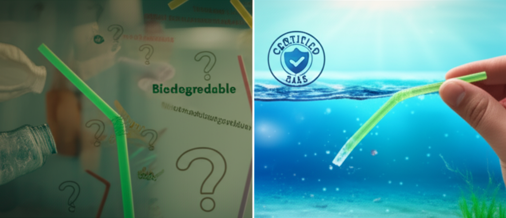 Illustration of marine life and sustainable straws