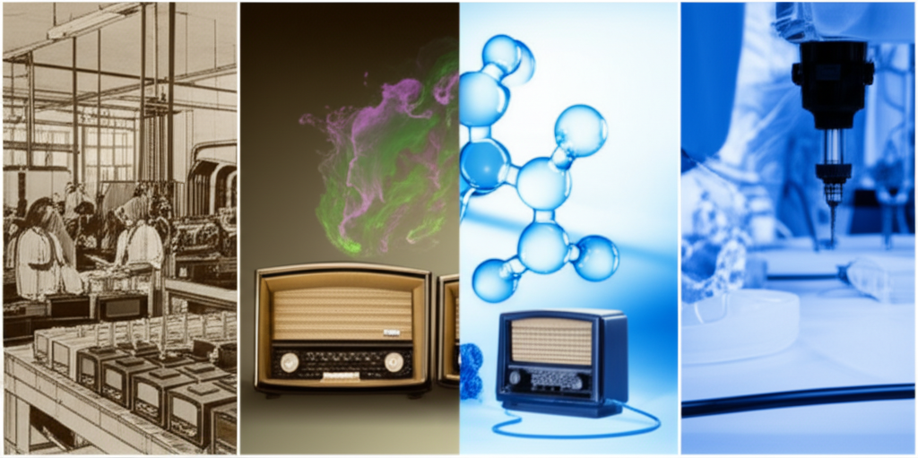 Infographic comparing chemical structures of silicone and plastic