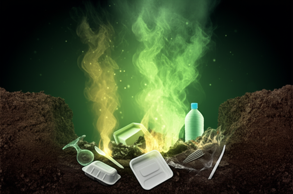 Illustration of environmental and regulatory challenges with compostable materials