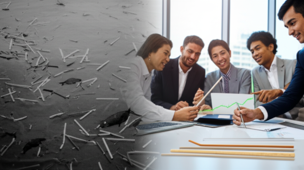 Illustration of a business person making a sustainable choice