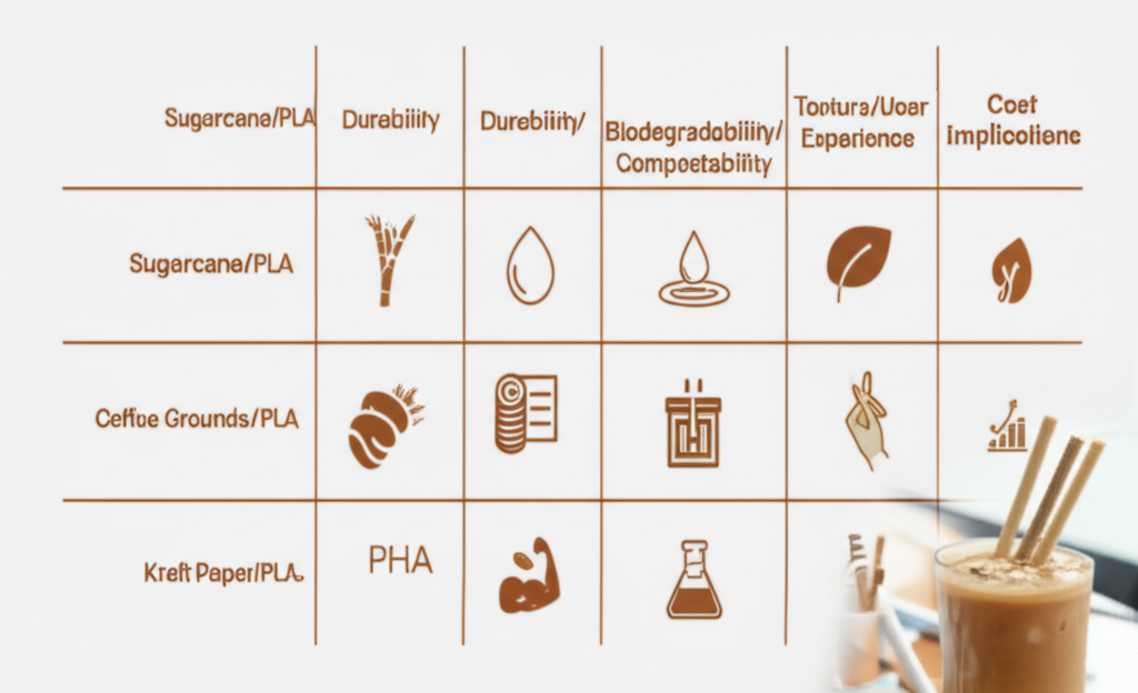 Infographic comparing straw materials