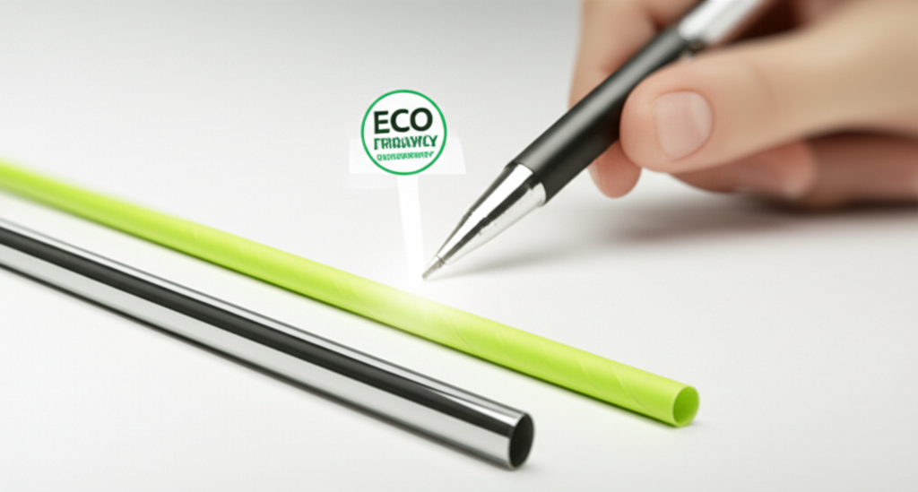 Illustration of innovative sustainable straw materials