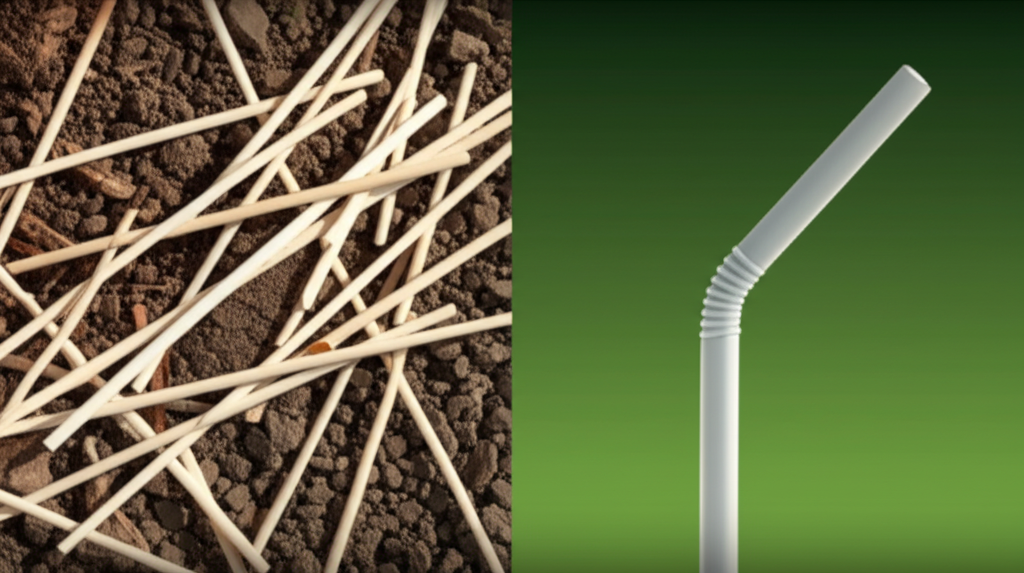 Illustration showing the lifecycle of different straw types