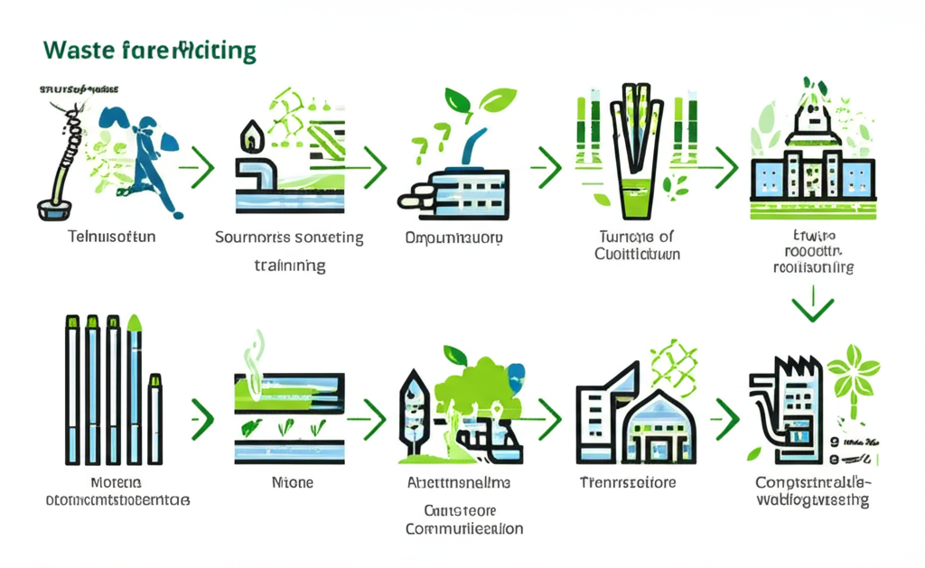 Diagram showing the lifecycle of a sustainable bamboo straw.