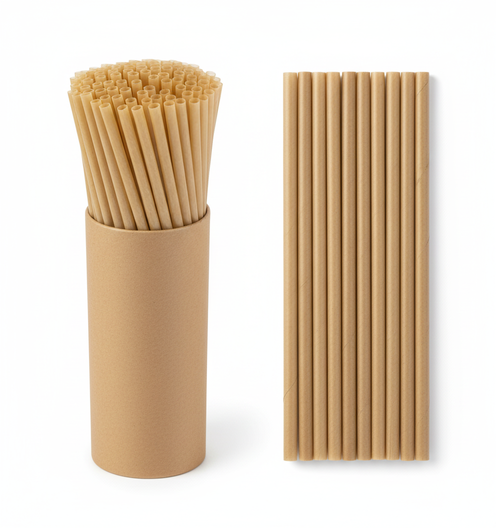MOMOIO sugarcane straws hero — biodegradable compostable bagasse straws for wholesale