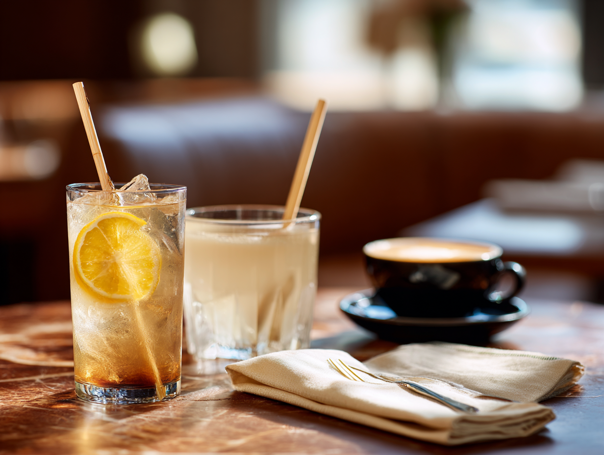 Restaurants and hotels — sugarcane straws in beverages