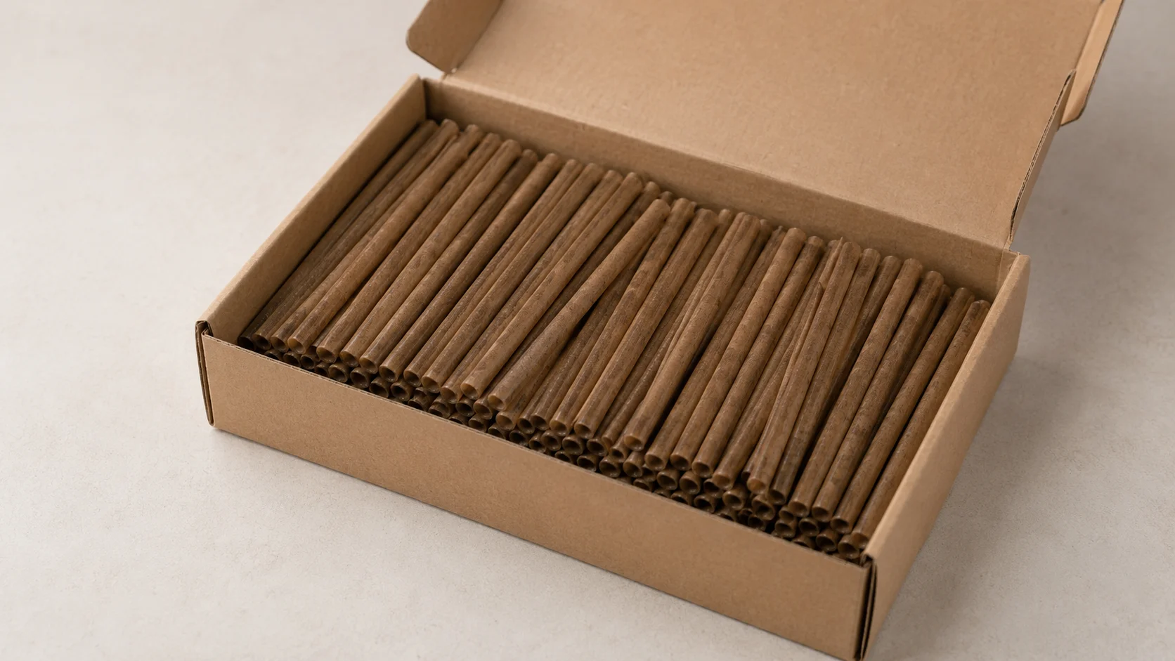Coffee ground straws in bulk packaging B2B wholesale