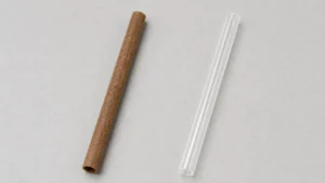 Coffee ground straw vs transparent PLA straw comparison