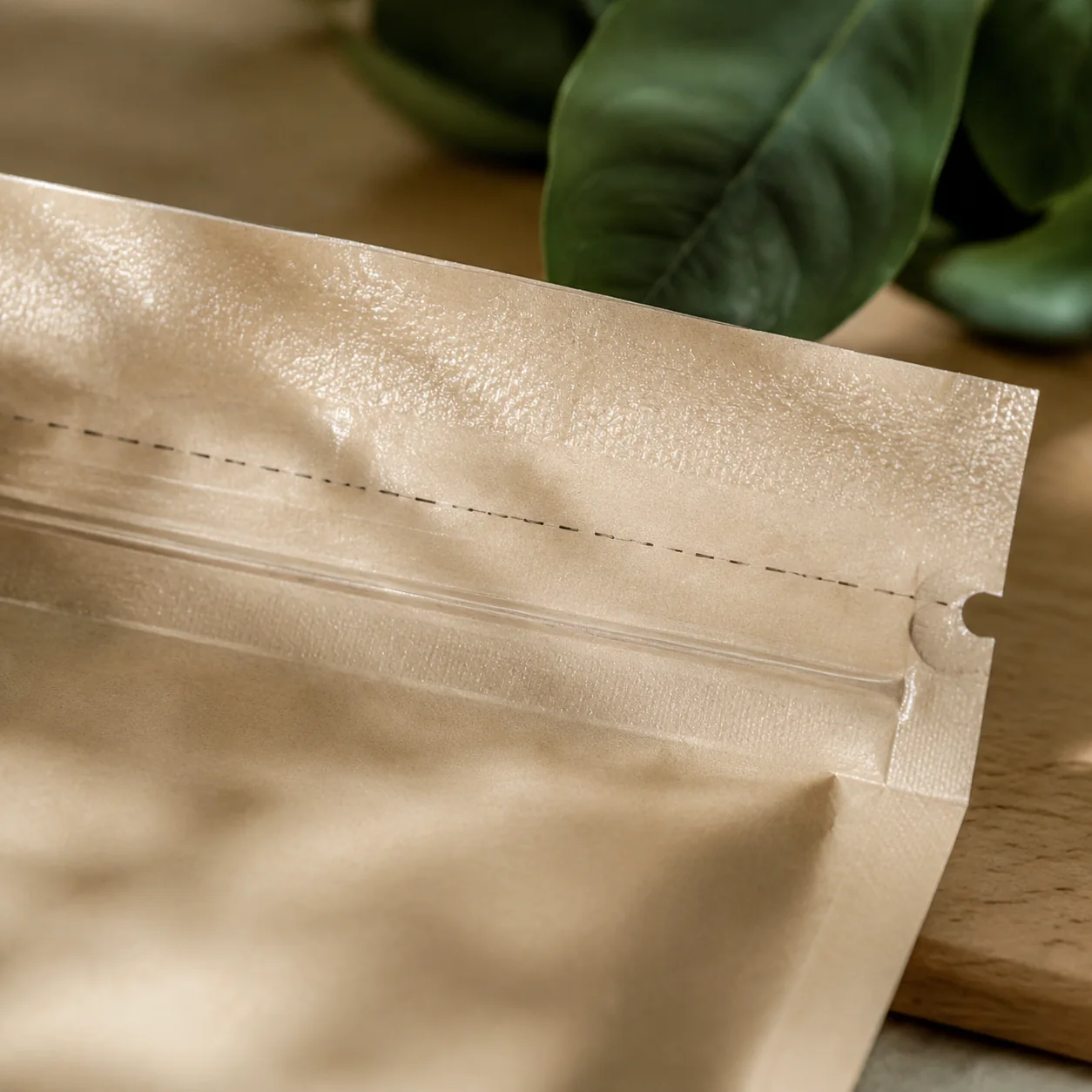 Compostable foodservice and retail bags — zipper bag detail