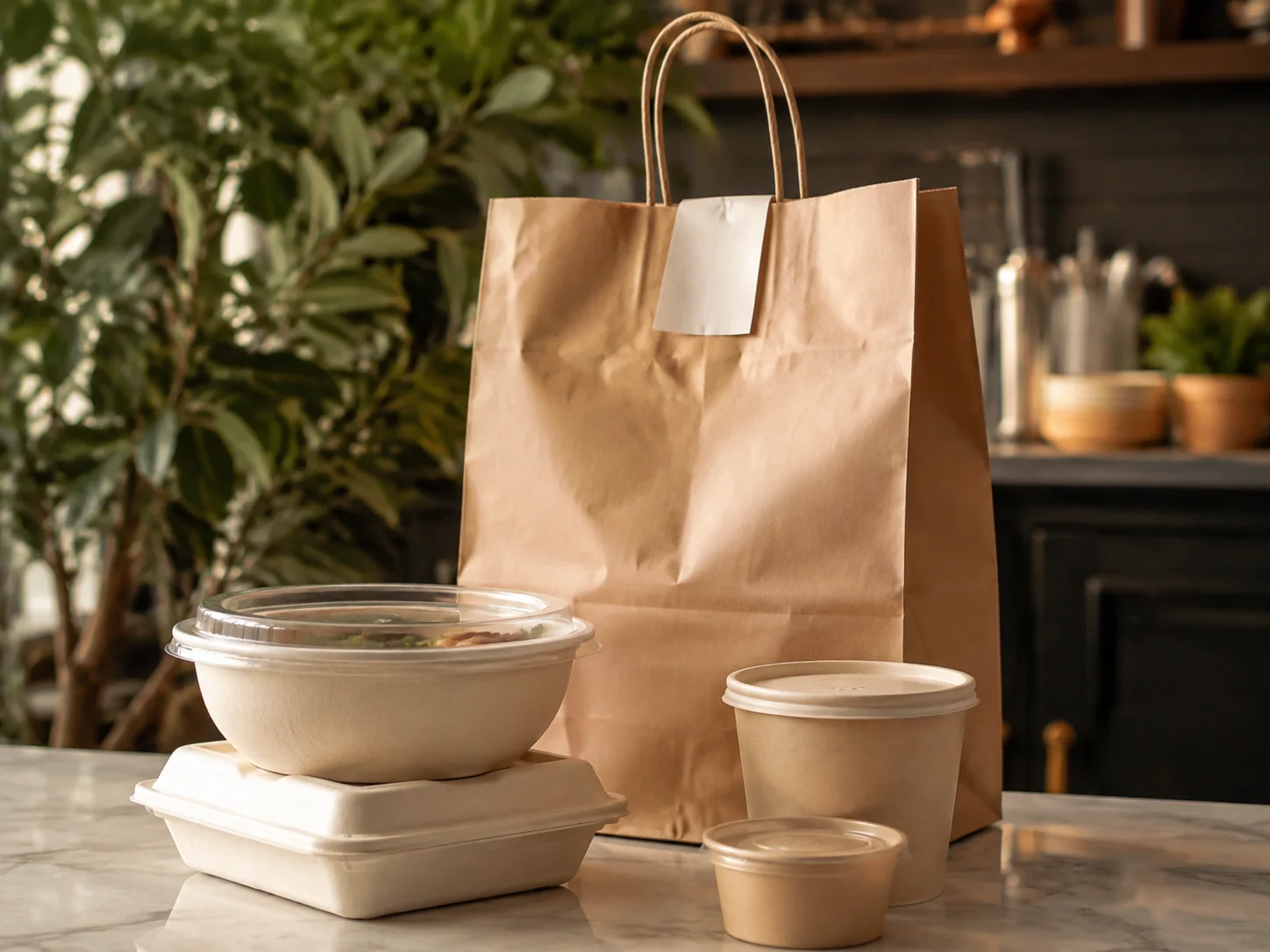 Compostable foodservice and retail bags — takeaway bag service