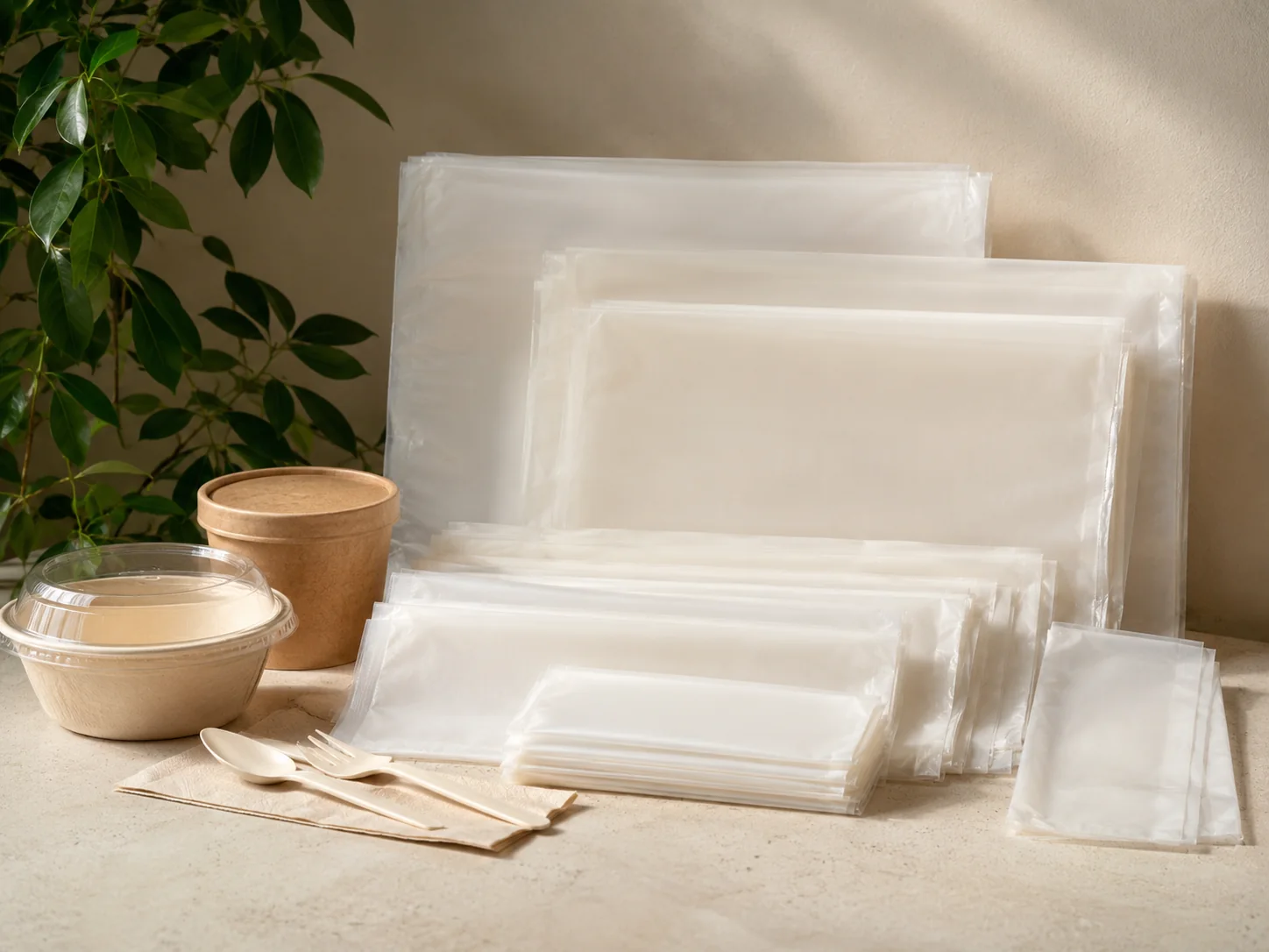 Compostable foodservice and retail bags — tote bag