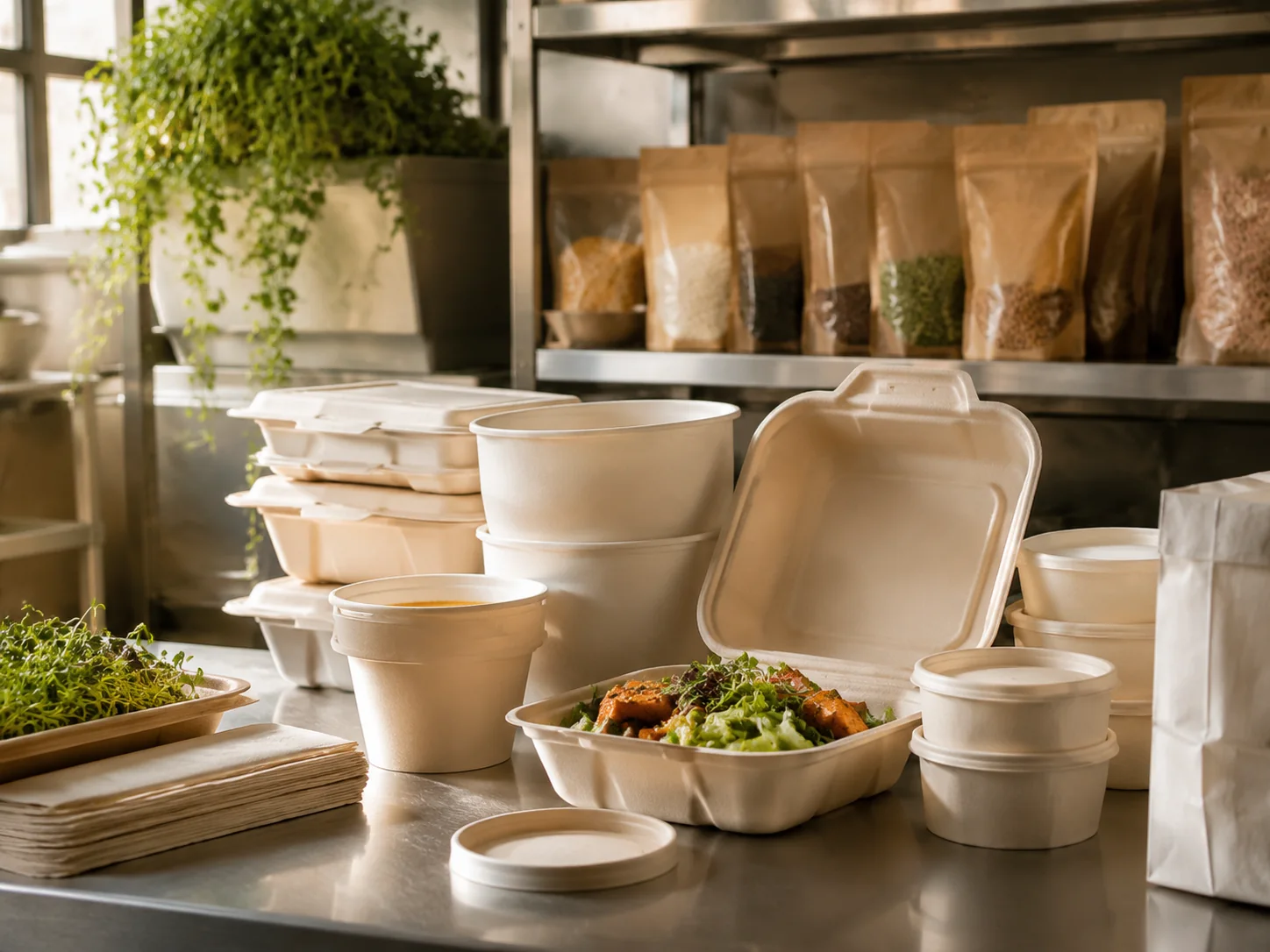 Compostable foodservice and retail bags — foodservice range