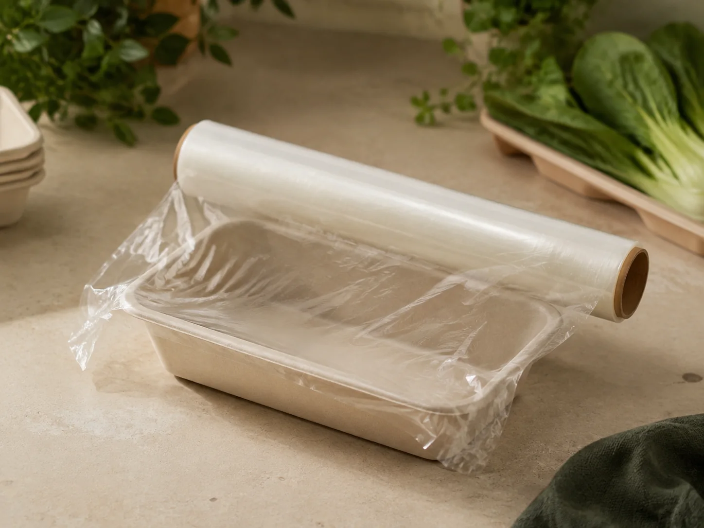 Compostable packaging film roll — food wrap roll