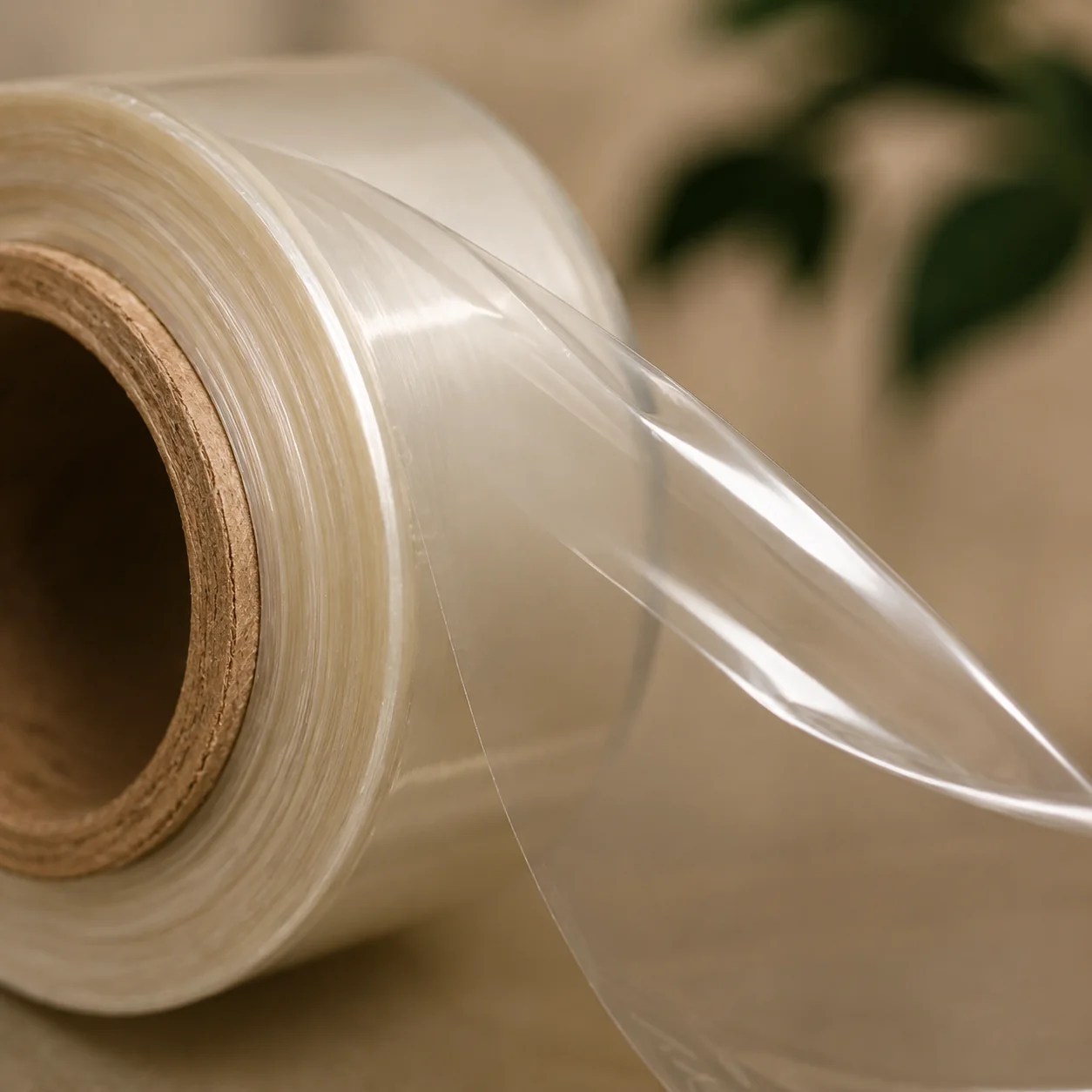 Compostable packaging film roll — clear film roll