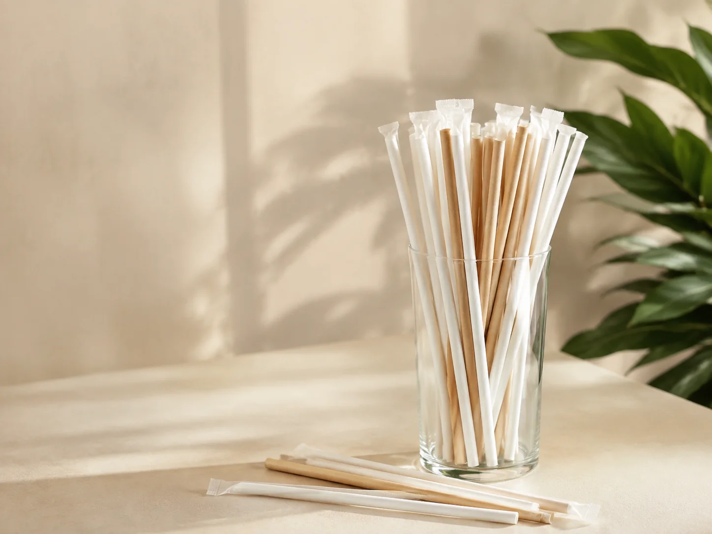 Compostable drinking straws for foodservice — straw display