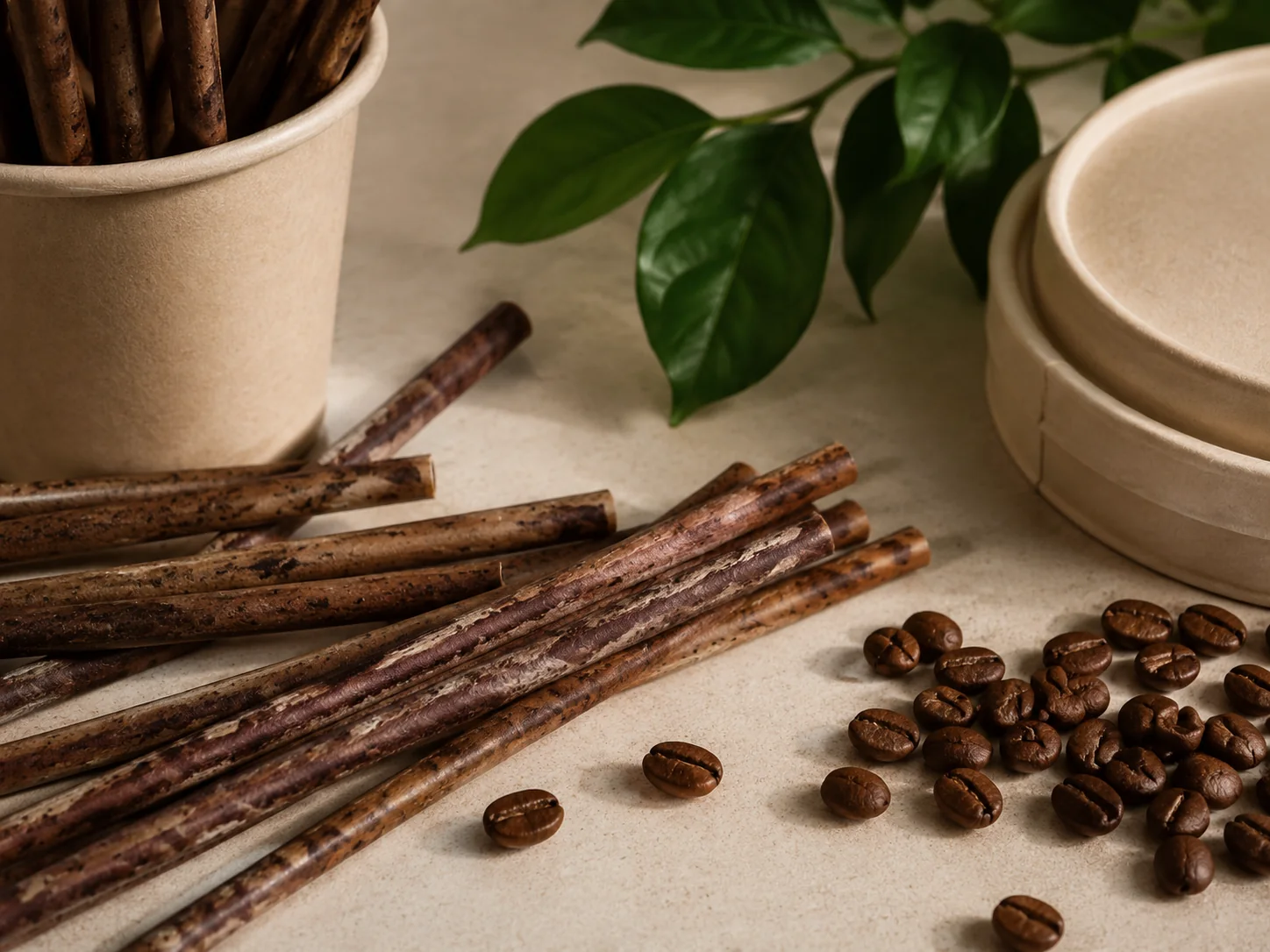 Compostable drinking straws for foodservice — lid detail