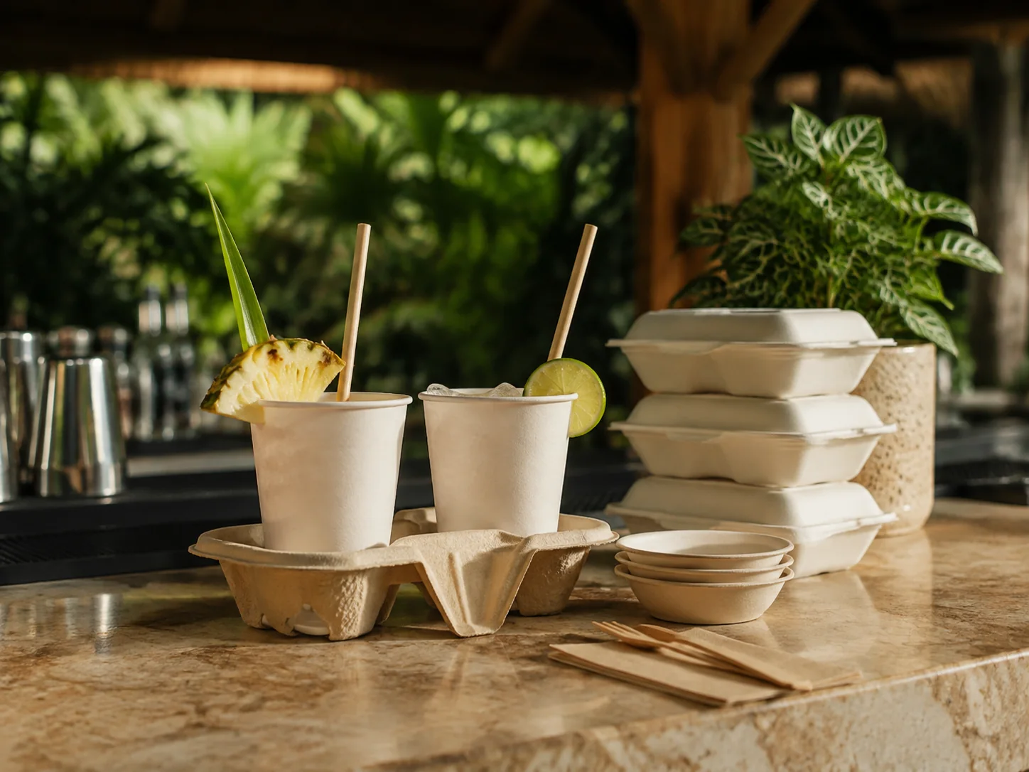 Compostable drinking straws for foodservice — bulk bundle