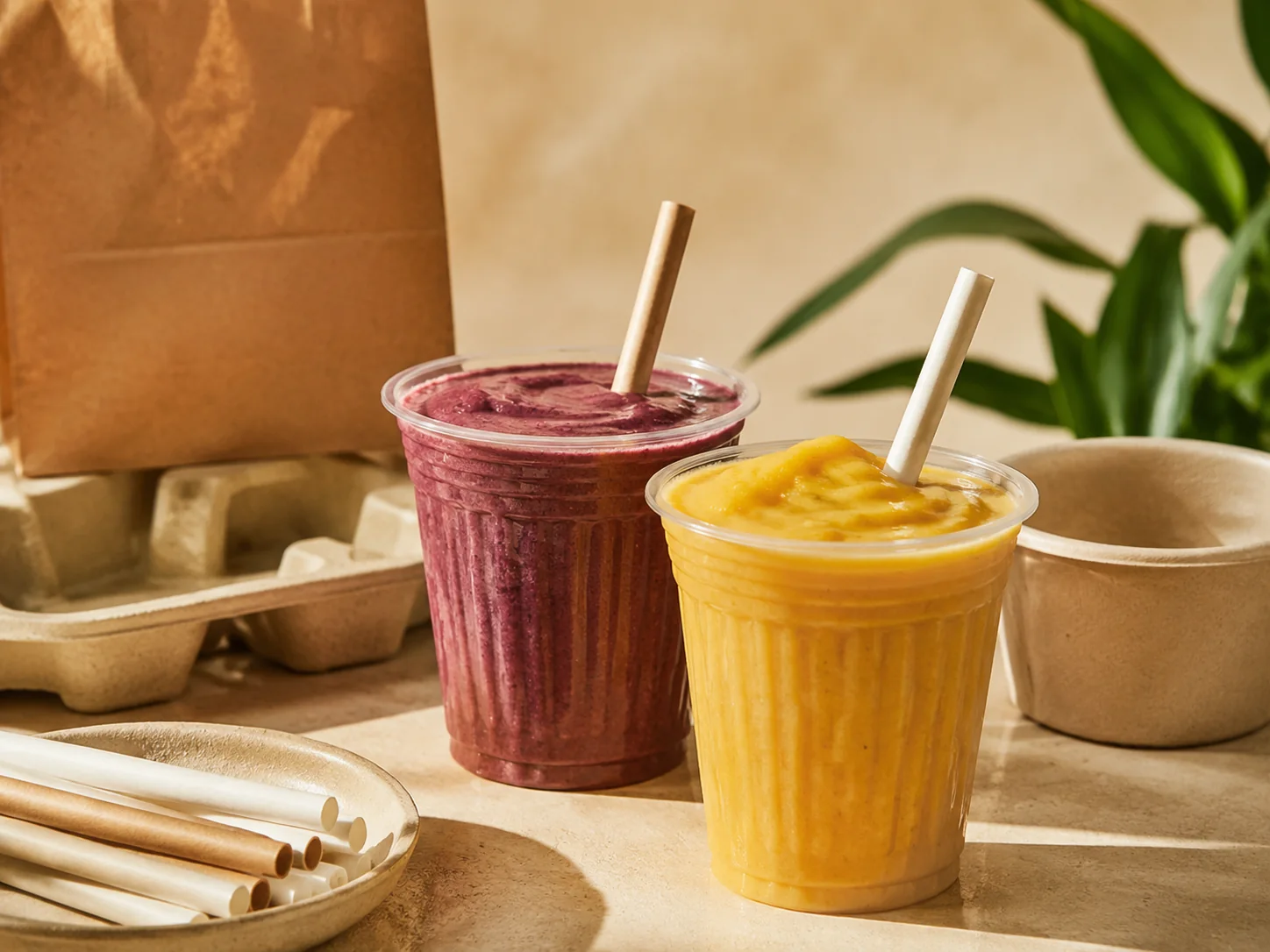 Compostable drinking straws for foodservice — straw macro