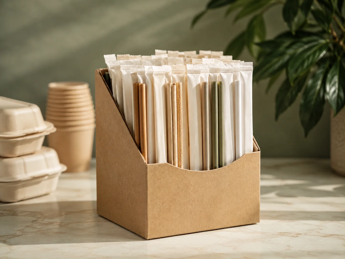 Compostable drinking straws for foodservice — paper sleeve