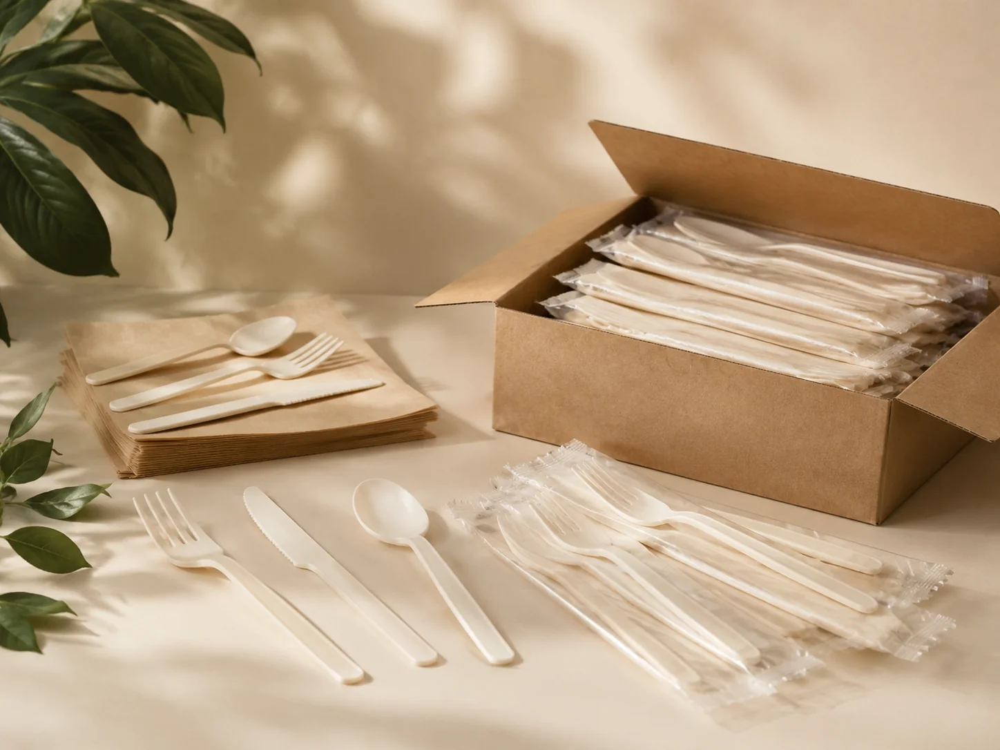 Compostable tableware and cutlery for foodservice — cutlery retail packs