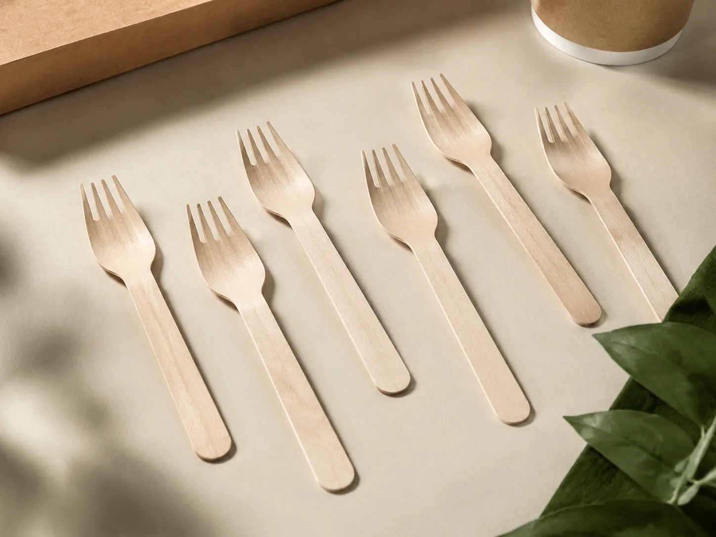 Compostable tableware and cutlery for foodservice — cutlery flat lay