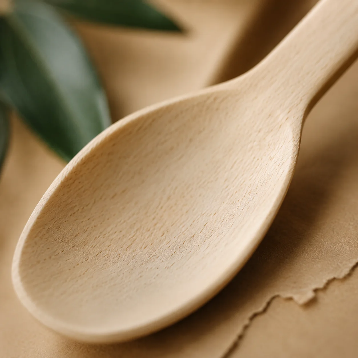Compostable tableware and cutlery for foodservice — wood spoon detail