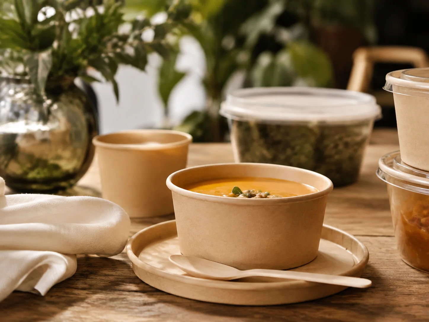 Compostable tableware and cutlery for foodservice — bowl service