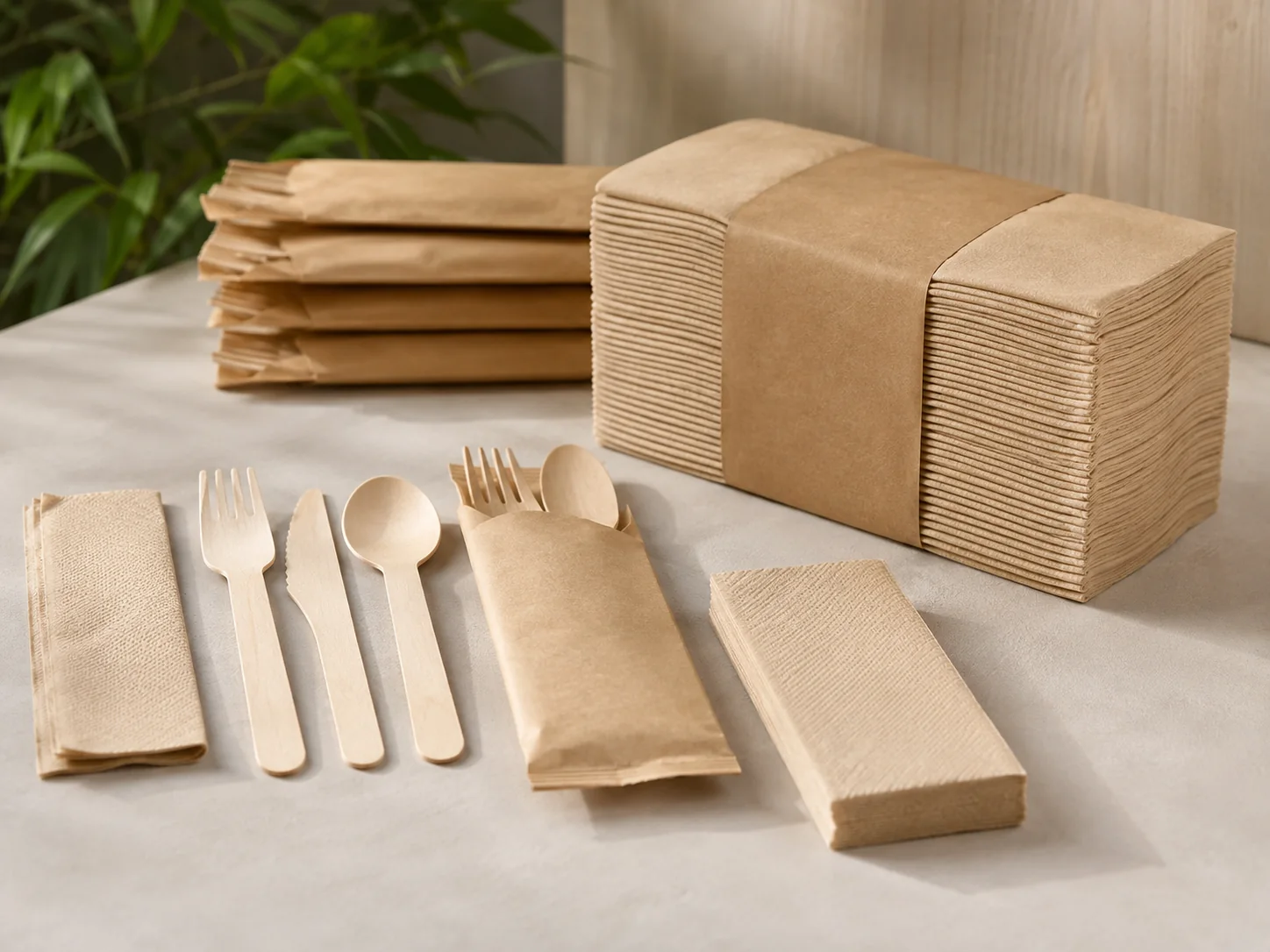 Compostable tableware and cutlery for foodservice — retail cutlery packaging