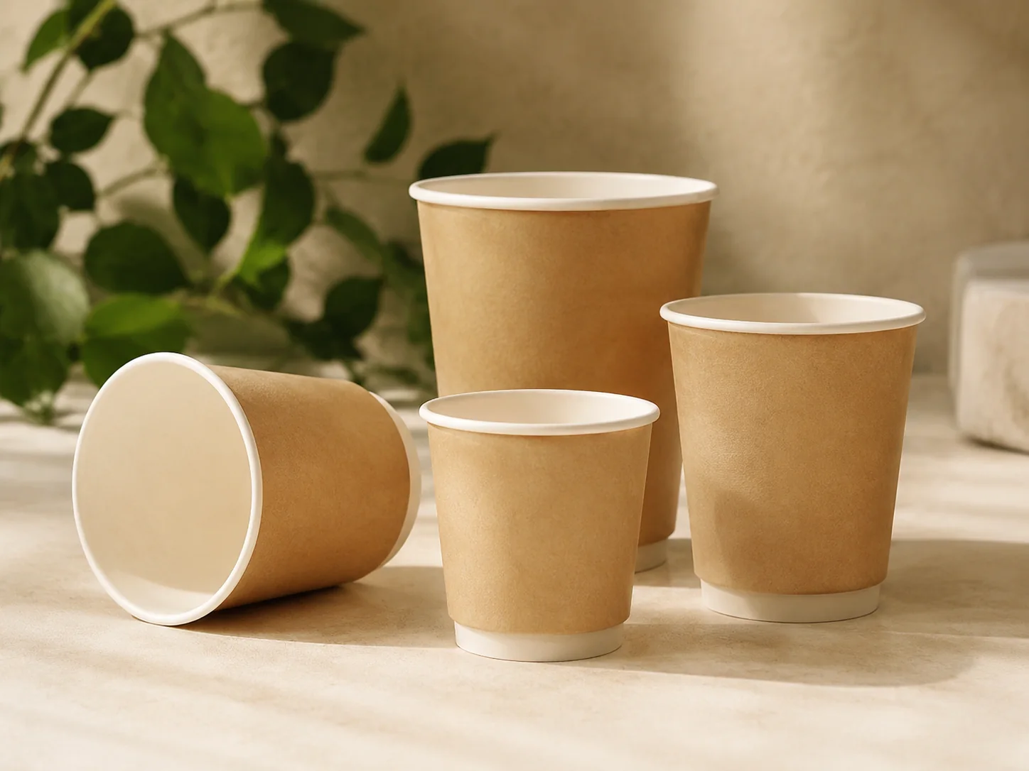 Compostable paper cups and lid options — cup selection