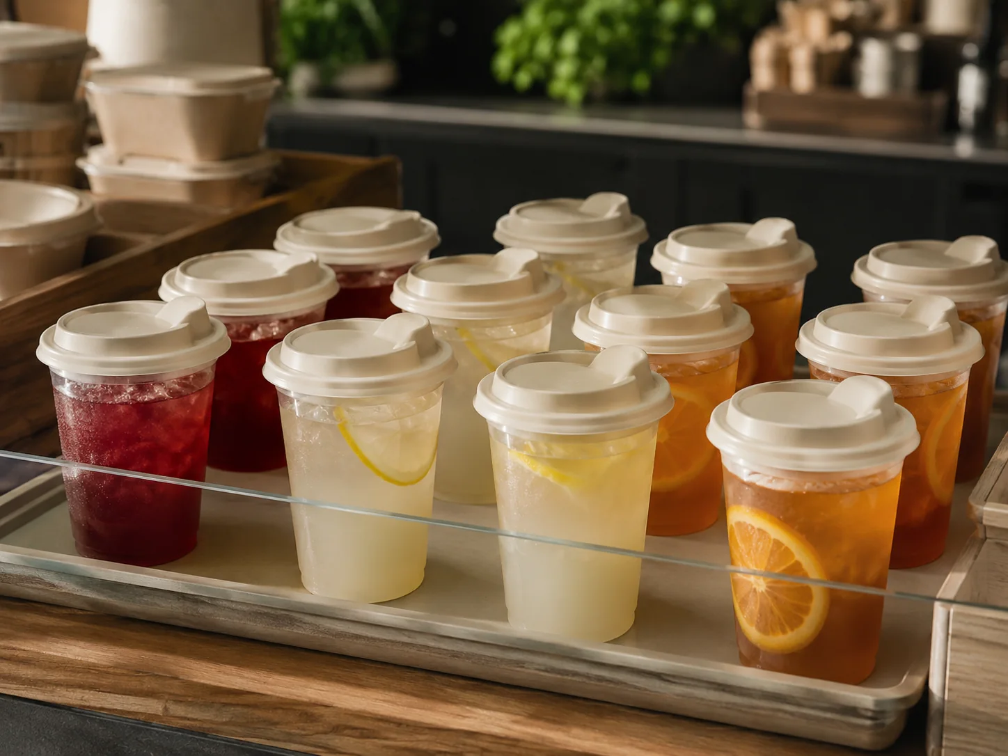 Compostable paper cups and lid options — takeaway cup service